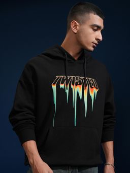 HIGHLANDER - Mens Warner Bros Joker Black Drop Shoulder Oversized Hoodie