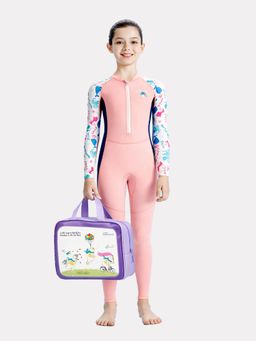 Little Surprise Box - Pink Whales Full Length Kids Swimwear and Washbag