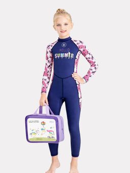 Little Surprise Box - Navy Blue Hello Summer Full Length Kids Swimwear and Washbag
