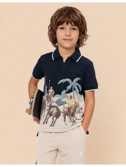U.S. POLO ASSN. - Boys Graphic Printed Regular Fit Polo T-Shirt