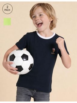U.S. POLO ASSN. - Boys Pure Cotton Regular Fit T-Shirt - (Pack Of 2)