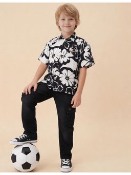 U.S. POLO ASSN. - Boys Floral Printed Boxy Fit Shirt