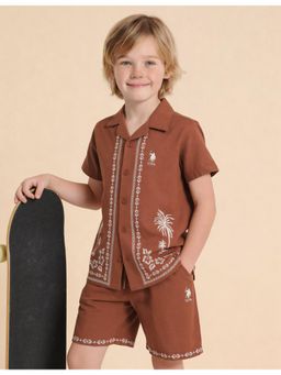 U.S. POLO ASSN. - Boys Floral Embroidered Regular Fit Shirt