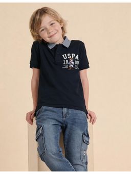 U.S. POLO ASSN. - Boys Graphic Printed Regular Fit Polo T-Shirt