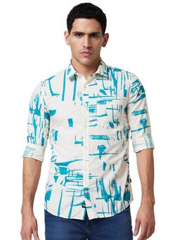 Spykar - Blue Printed Shirt for Men