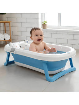 StarAndDaisy - Blue Baby Bath Tub with Cushion (0-5 Years)