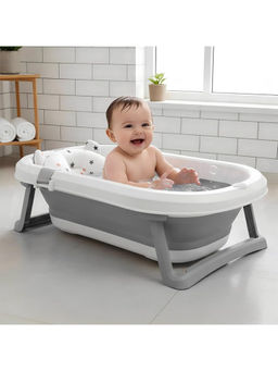 StarAndDaisy - Grey Baby Bath Tub with Cushion (0-5 Years)