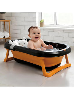 StarAndDaisy - Orange Baby Bath Tub with Cushion (0-5 Years)