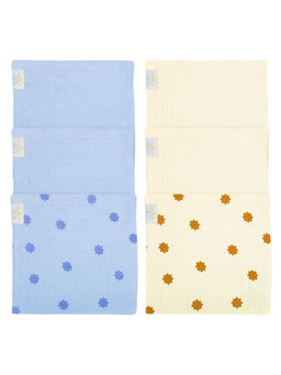 NINTARA BABY - Multi-Color So-Softs Muslin Face Towels (Pack of 6) (6-12 Months)