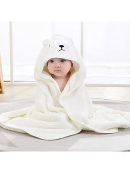 MumsLap - White Hooded Baby Towel (0-6 Months)