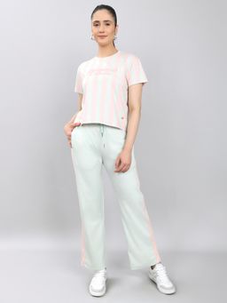 Monte Carlo - Women Regular Fit Printed Half Sleeve T-shirt and Pant - Green