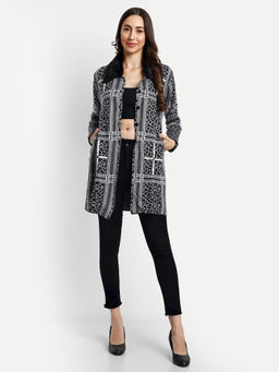 Creative Line - White Women Knitted Wool Coat