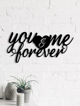 eCraftIndia - "You & Me Forever" Love Theme Black Wood Wall Art Cut out