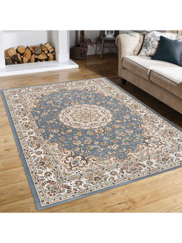 OBSESSIONS - Machine Made Anti -Bacterial Ethnic Bedside Runner Brown and Grey