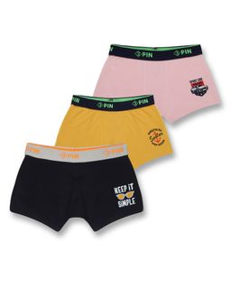 3PIN - Boys Cotton Spandex Assorted Trunks (Pack of 3)