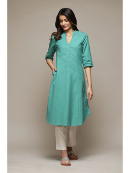 Biba - Women Green A-Line Solid Kurta