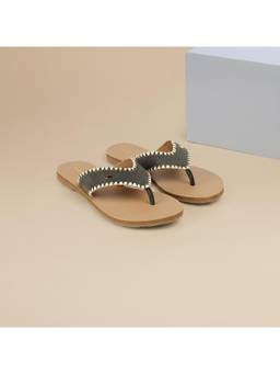 Metro - Women Olive Open Toe Flats