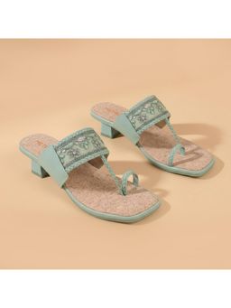 Metro - Women Green Black Sandal Heels