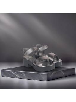 Metro - Women Grey Black Sandal Heels