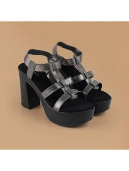 Metro - Women Grey Black Sandal Heels