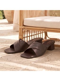 Metro - Women Brown Black Sandal Heels