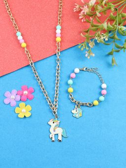 Asthetika Kids - Unicorn Charm Beads Necklace & Jewellery Set