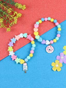 Asthetika Kids - Ice-Cream Donut Charms Set of 2 Beaded Bracelets