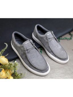 Ben Sherman - Men Grey Suede Moc Toe Casual Shoes