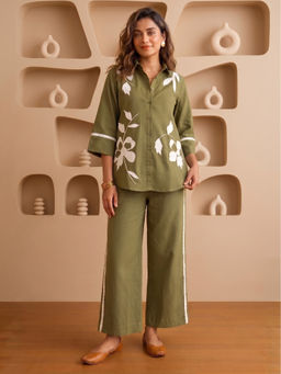 Autumnlane - Ridhika Moss Applique Cotton Co-Ord Set