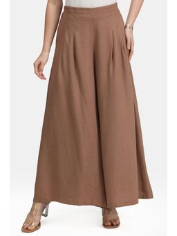 Virgio - Solid Linen High-Waist Flared Trouser for Women