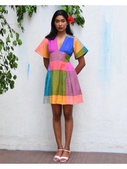 Chidiyaa - Multicolor Mirage Handwoven Cotton Dress