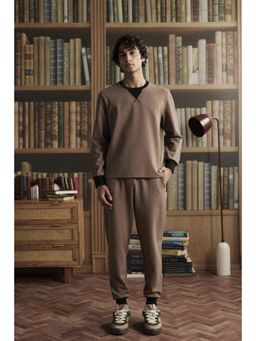 Muvazo - Brown Cotton Blend Sweatshirt