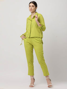 Black & Blah Blah - Relaxed Fit Solid Cotton Linen Co-Ord (Set of 2)