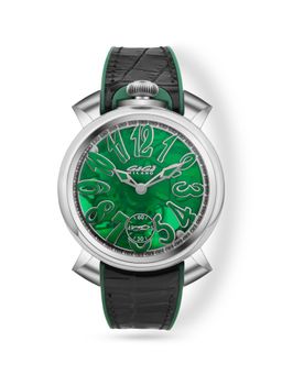 GaGa MILANO - Mechanical Movement Green Dial Swiss Made Watch For Unisex-4310SK02S0YLGB0 (M)