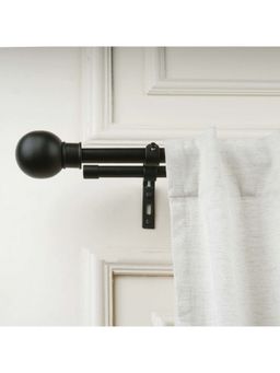 The Decor Mart - Window Casa 28"-48" Adjustable Double Curtain Rod Ross Grey Metal Finial