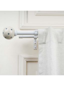 The Decor Mart - 28"-48" Adjustable Double Curtain Rod For Door & Windows With Brackets Set White