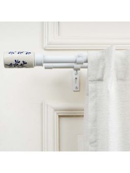The Decor Mart - 28"-48" Adjustable Double Curtain Rod For Door & Windows With Brackets Set White