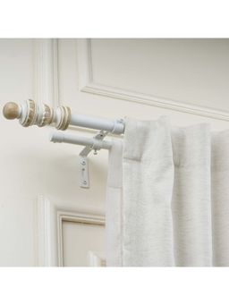 The Decor Mart - 28"-48" Adjustable Double Curtain Rod for Door & Windows with Brackets Set