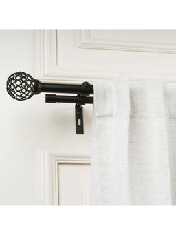 The Decor Mart - 28-48" Adjustable Double Curtain Rod with Metal Mesh Finial