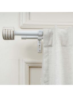 The Decor Mart - 28"-48" Adjustable Double Curtain Rod For Door & Windows With Brackets Set White
