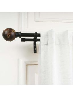 The Decor Mart - 28"-48" Adjustable Double Curtain Rod For Door & Windows With Brackets Set