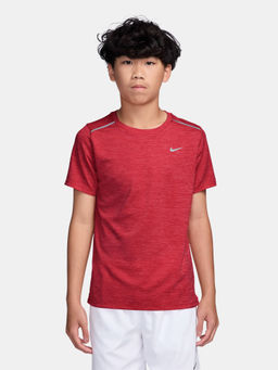 Nike - Red Sportswear Miler Unisex Kids T-shirt - IF2425-608