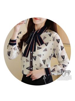 PARTIQ - Womens Printed Off White Shirt