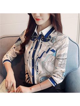 PARTIQ - Womens Printed Multi-Color Shirt