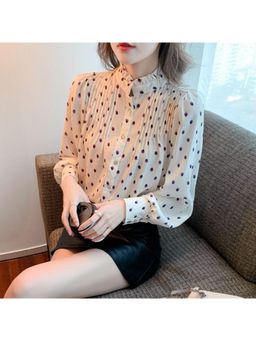 PARTIQ - Womens Printed White Shirt