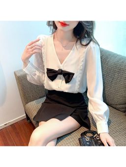 PARTIQ - Womens Solid White Shirt