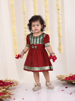 Vastramay - Girls Maroon Dress