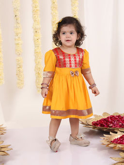 Vastramay - Girls Red & Yellow Dress