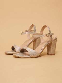 ERIDANI - Elin Ankle Strap Sandal Heels Gold