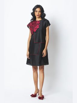 MADDER MUCH - Black Monica - Shoulder Bib Ladder Dress